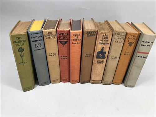 10 Zane Grey HC Lot, Vintage Hardcover Western Book Lot D