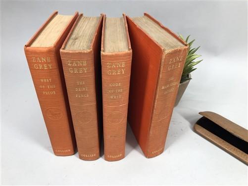 4 Zane Grey HC P.F. Collier & Son Lot, Vintage Hardcover Western Book Lot E