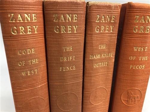 4 Zane Grey HC P.F. Collier & Son Lot, Vintage Hardcover Western Book Lot E