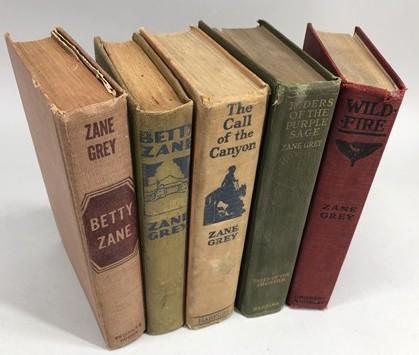 5 Zane Grey HC Lot, Vintage Hardcover Western Book Lot F