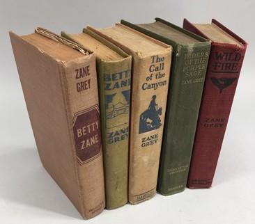 5 Zane Grey HC Lot, Vintage Hardcover Western Book Lot F