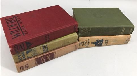 5 Zane Grey HC Lot, Vintage Hardcover Western Book Lot F