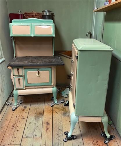 Charter Oak Stove, Polar Air Ice Box, Vintage Wood Burning Stove and Ice Box
