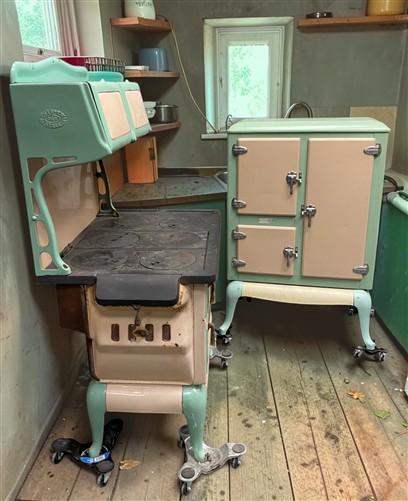Charter Oak Stove, Polar Air Ice Box, Vintage Wood Burning Stove and Ice Box