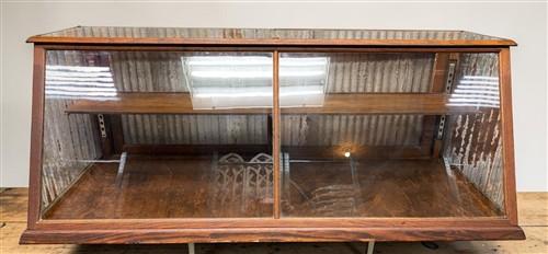 Slant Glass Countertop Display Case, Vintage Store Counter Display, Showcase