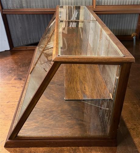 Slant Glass Countertop Display Case, Vintage Store Counter Display, Showcase