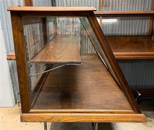 Slant Glass Countertop Display Case, Vintage Store Counter Display, Showcase