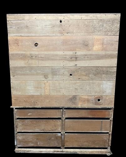 Primitive Farmhouse Pantry Cabinet Cupboard, Vintage Painted Kitchen Cabinet