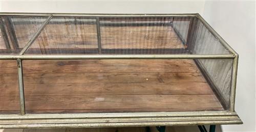 7' Brass Framed Countertop Glass Case, Vintage Retail Store Display, Showcase