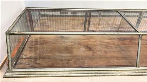 7' Brass Framed Countertop Glass Case, Vintage Retail Store Display, Showcase