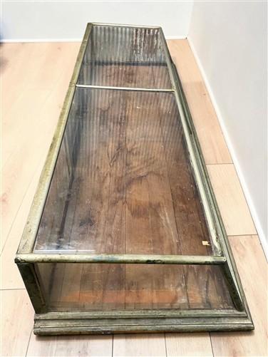 7' Brass Framed Countertop Glass Case, Vintage Retail Store Display, Showcase