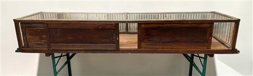 7' Brass Framed Countertop Glass Case, Vintage Retail Store Display, Showcase