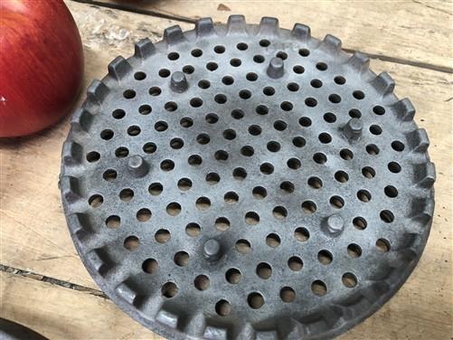 Lard Press No 25 Small Plate, Strainer Plate, Strainer Basket, Cast Iron Parts A