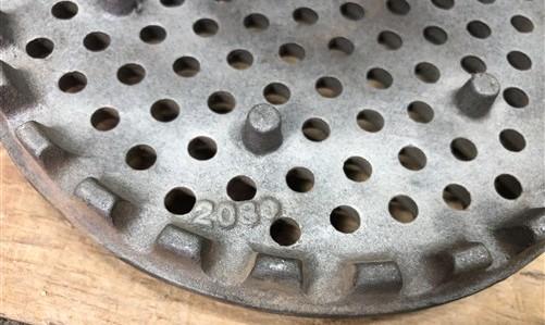 Lard Press No 25 Small Plate, Strainer Plate, Strainer Basket, Cast Iron Parts A
