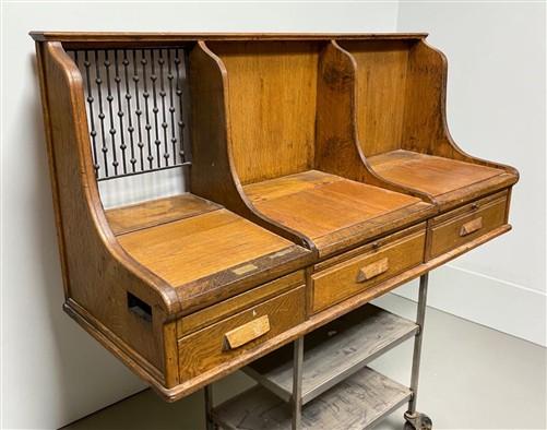 Cashier's Desk - Charge Register Stand, Vintage McClaskey Register System Desk