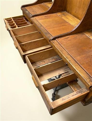 Cashier's Desk - Charge Register Stand, Vintage McClaskey Register System Desk