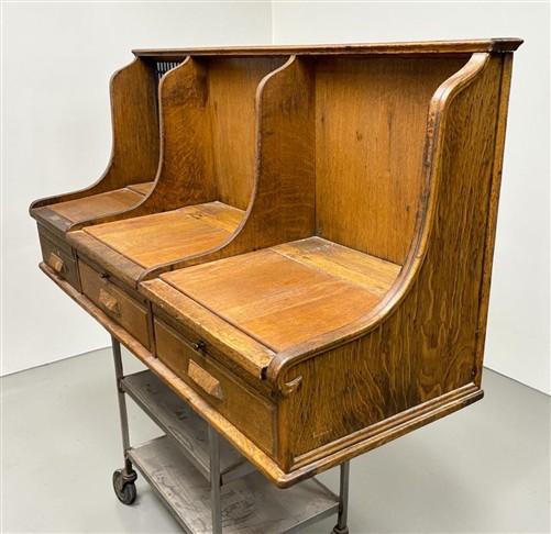 Cashier's Desk - Charge Register Stand, Vintage McClaskey Register System Desk