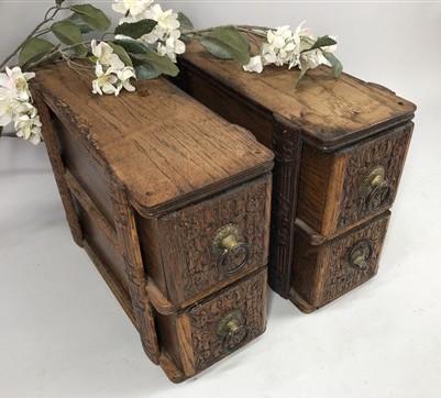 4 Sewing Machine Drawers Singer Treadle Cabinet, Sign Wood Cubbyholes B2