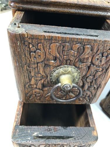4 Sewing Machine Drawers Singer Treadle Cabinet, Sign Wood Cubbyholes B2