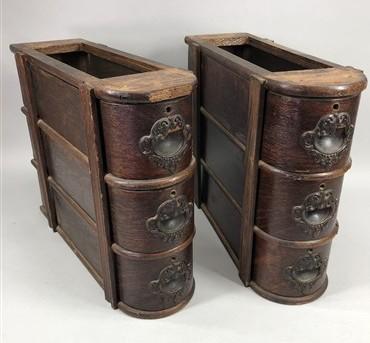 6 Sewing Machine Treadle Cabinet Drawers Singer Display Sign Wood Cubby Hole LX
