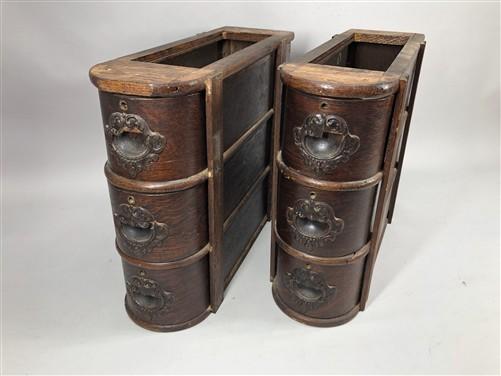 6 Sewing Machine Treadle Cabinet Drawers Singer Display Sign Wood Cubby Hole LX