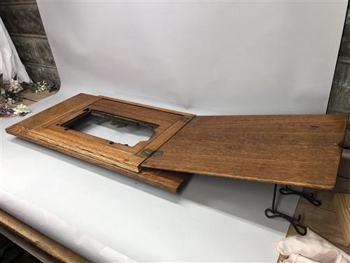 Singer Wood Table Top, Treadle Sewing Machine Base, Cabinet Part Vintage Z