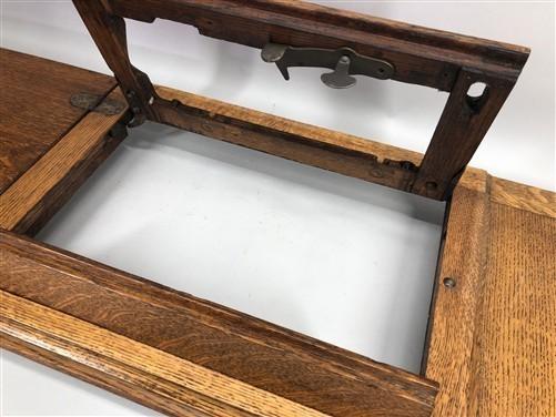 Singer Wood Table Top, Treadle Sewing Machine Base, Cabinet Part Vintage Z