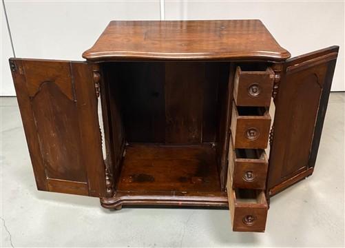 Victorian Wooden Cabinet, Vintage Bedside Cabinet, Commode w Drawers, Cupboard