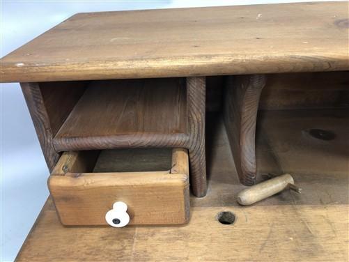 Portable Wood Desktop W/Cash Drawer, Vintage Countertop Cashier Payment Cabinet