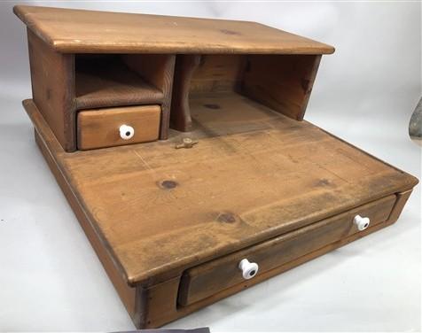 Portable Wood Desktop W/Cash Drawer, Vintage Countertop Cashier Payment Cabinet