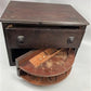 2 Drawer Wood Cabinet w/ Rotating Drawer, Vintage Organizer Gaming Craft Storage