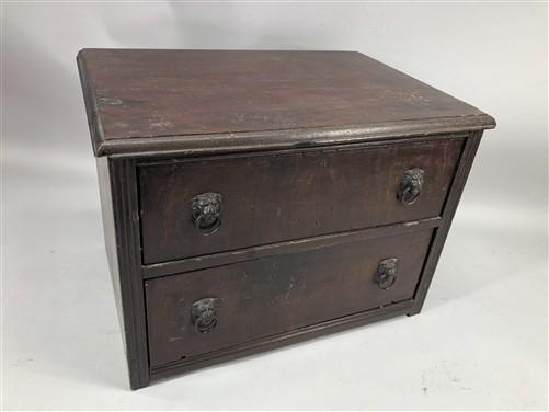 2 Drawer Wood Cabinet w/ Rotating Drawer, Vintage Organizer Gaming Craft Storage