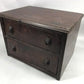 2 Drawer Wood Cabinet w/ Rotating Drawer, Vintage Organizer Gaming Craft Storage