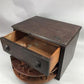 2 Drawer Wood Cabinet w/ Rotating Drawer, Vintage Organizer Gaming Craft Storage