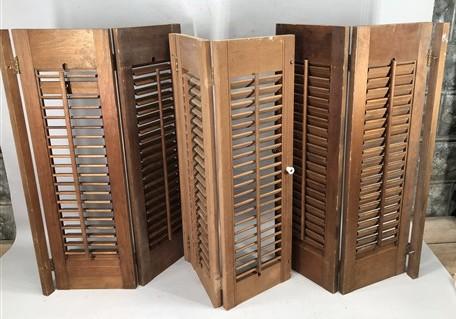 Lot Wood Shutters Victorian Window Louver Plantation Door Mission Vintage B17M