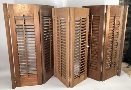 Lot Wood Shutters Victorian Window Louver Plantation Door Mission Vintage B17M