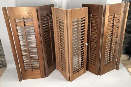 Lot Wood Shutters Victorian Window Louver Plantation Door Mission Vintage B17M