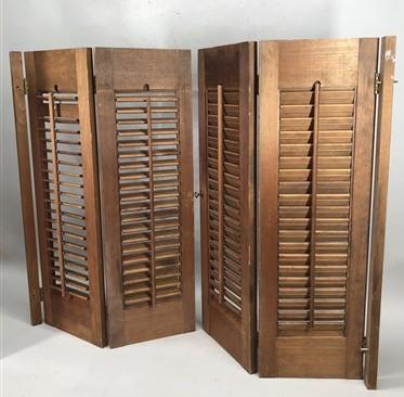 Lot Wood Shutters Victorian Window Louver Plantation Door Mission Vintage B17M