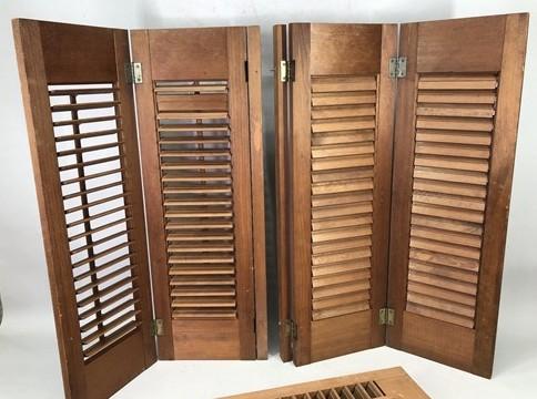 Lot Wood Shutters Victorian Window Louver Plantation Door Mission Vintage B17M