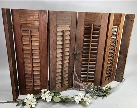 Lot Wood Shutters Victorian Window Louver Plantation Door Mission Vintage B18M