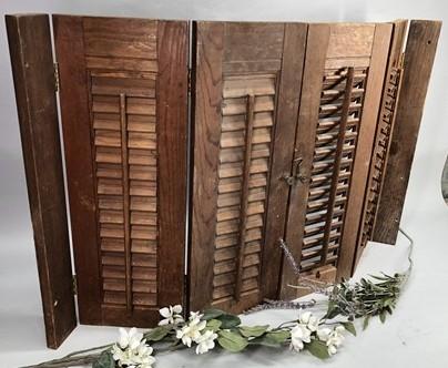 Lot Wood Shutters Victorian Window Louver Plantation Door Mission Vintage B18M