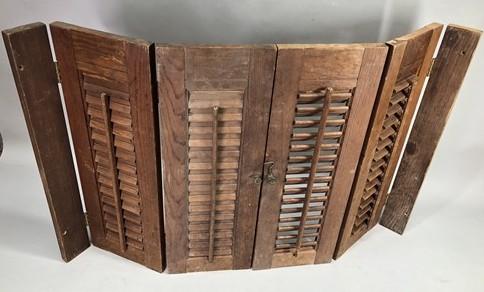 Lot Wood Shutters Victorian Window Louver Plantation Door Mission Vintage B18M