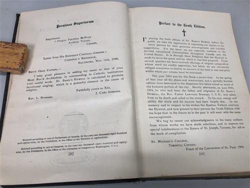 1889 St Basil's Hymnal, Antique Original Catholic Church Vespers Festival Music
