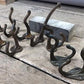 Lot 9 Rustic Cast Iron Hooks, Metal Coat Hoods, Cast Iron Wall Hooks, Hat Hooks