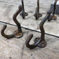 Lot 9 Rustic Cast Iron Hooks, Metal Coat Hoods, Cast Iron Wall Hooks, Hat Hooks