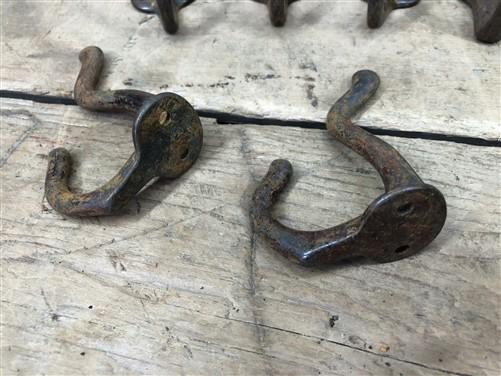 Lot 9 Rustic Cast Iron Hooks, Metal Coat Hoods, Cast Iron Wall Hooks, Hat Hooks