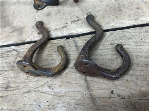 Lot 9 Rustic Cast Iron Hooks, Metal Coat Hoods, Cast Iron Wall Hooks, Hat Hooks