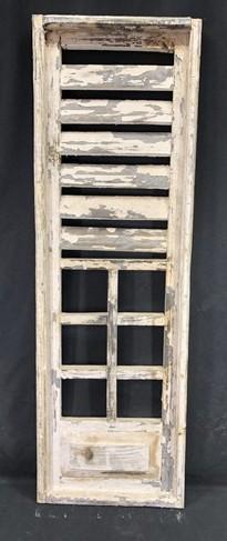 White Half Moon Shutter Wood Window Frame, Architectural Window Decorative A