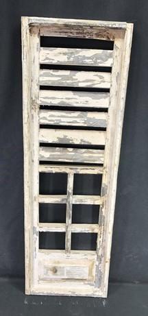 White Half Moon Shutter Wood Window Frame, Architectural Window Decorative A