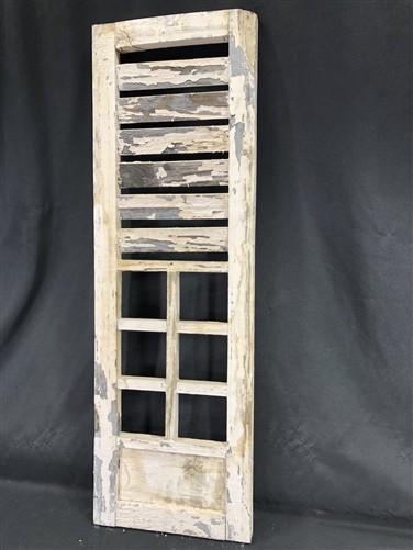 White Half Moon Shutter Wood Window Frame, Architectural Window Decorative A